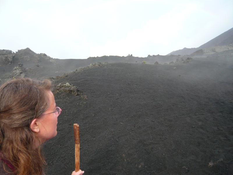 Volcan Pacaya-l.JPG - Colleen surveys what is still left ahead to hike.